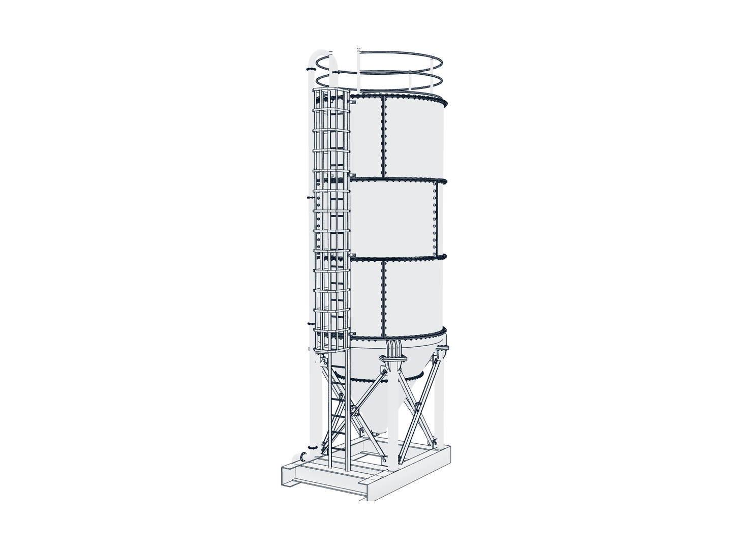 Line drawing: Grain silo · elevation
