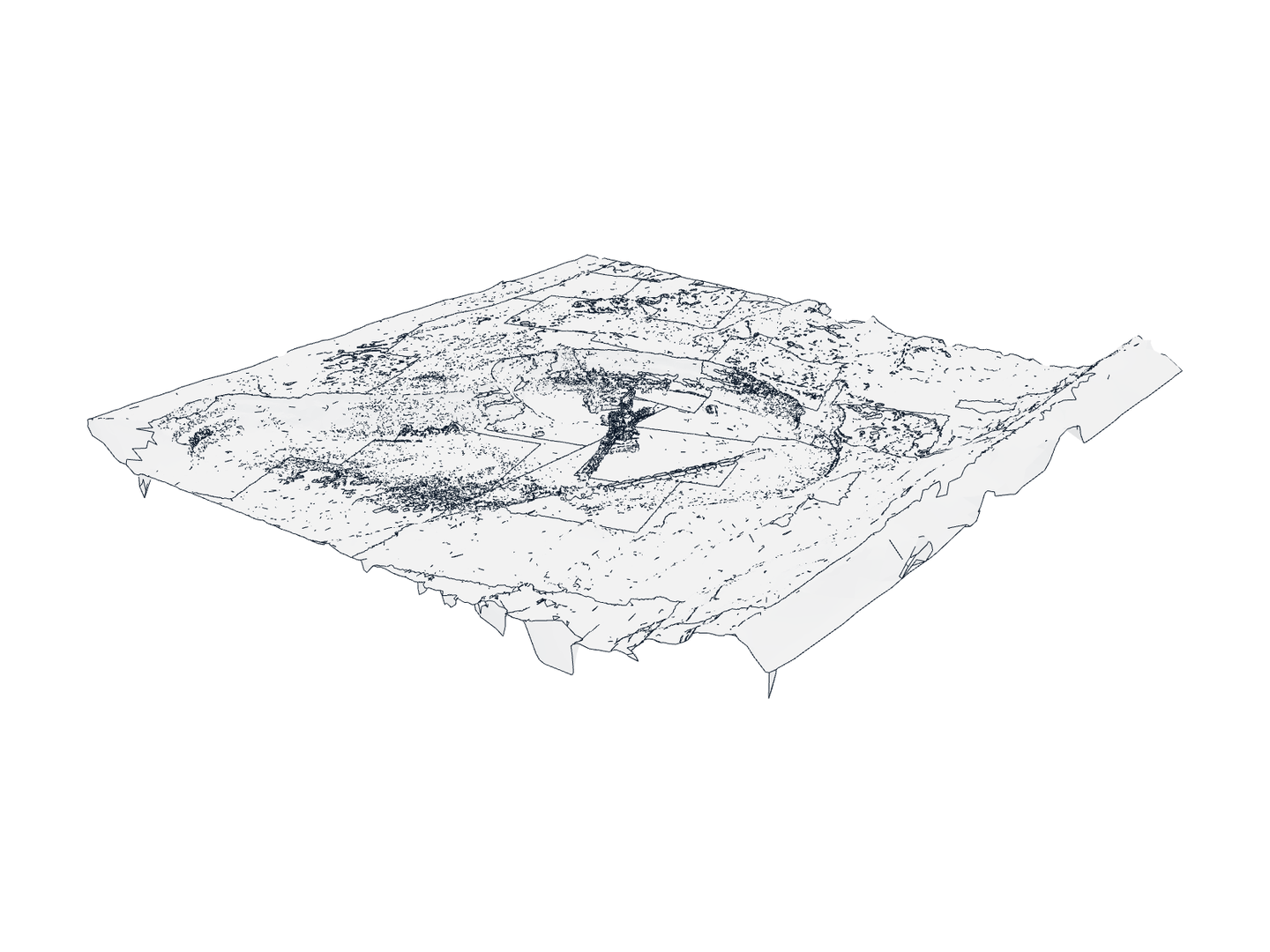 Line drawing: Open-cast mine · conveyor